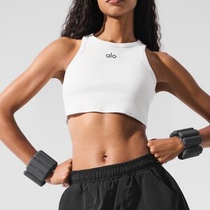 ALO Yoga White Crop Top